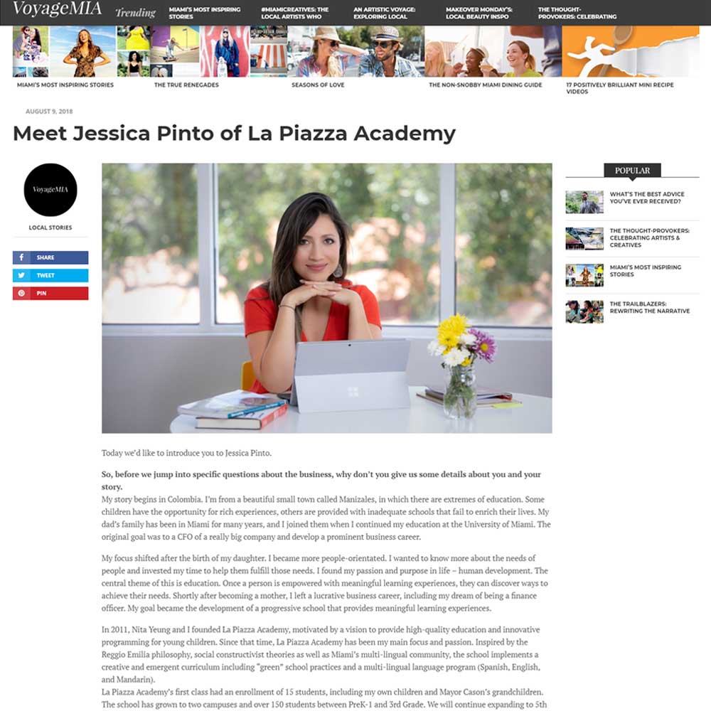 VoyageMIA - Meet Jessica Pinto of La Piazza Academy
