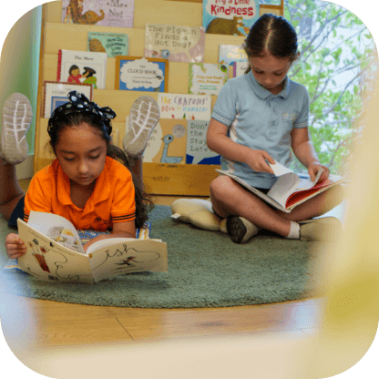 Children and teacher in elementary setting